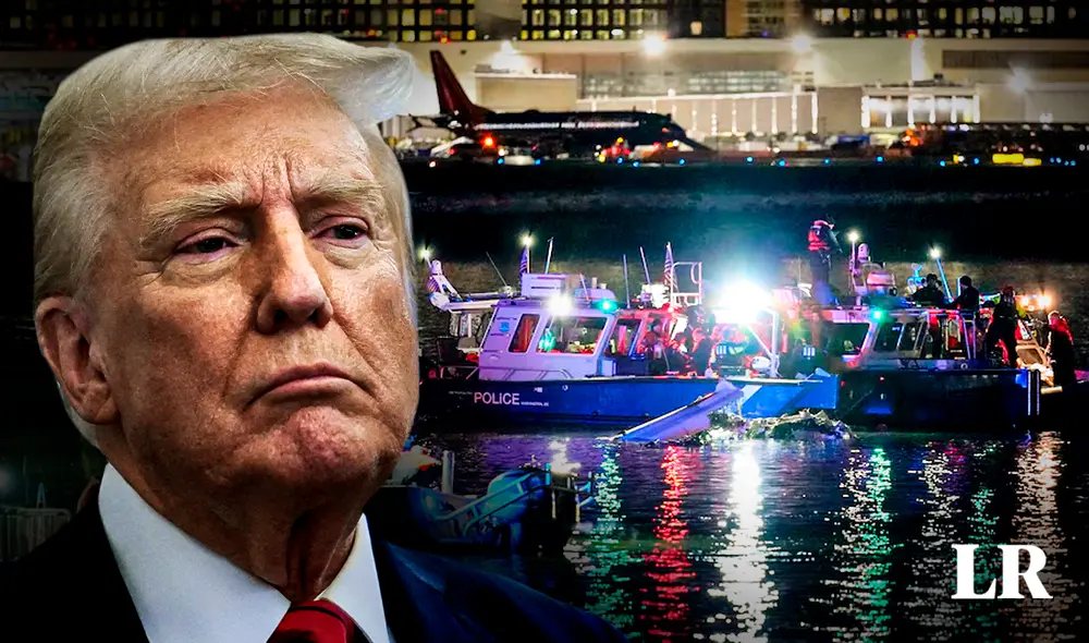 Durante una comparecencia en la Casa Blanca, Trump aseguró que el accidente ocurrió "por políticas de inclusión en las Fuerzas Aéreas". Foto: Composición LR. Durante una comparecencia en la Casa Blanca, Trump aseguró que el accidente ocurrió "por políticas de inclusión en las Fuerzas Aéreas". Foto: Composición LR.