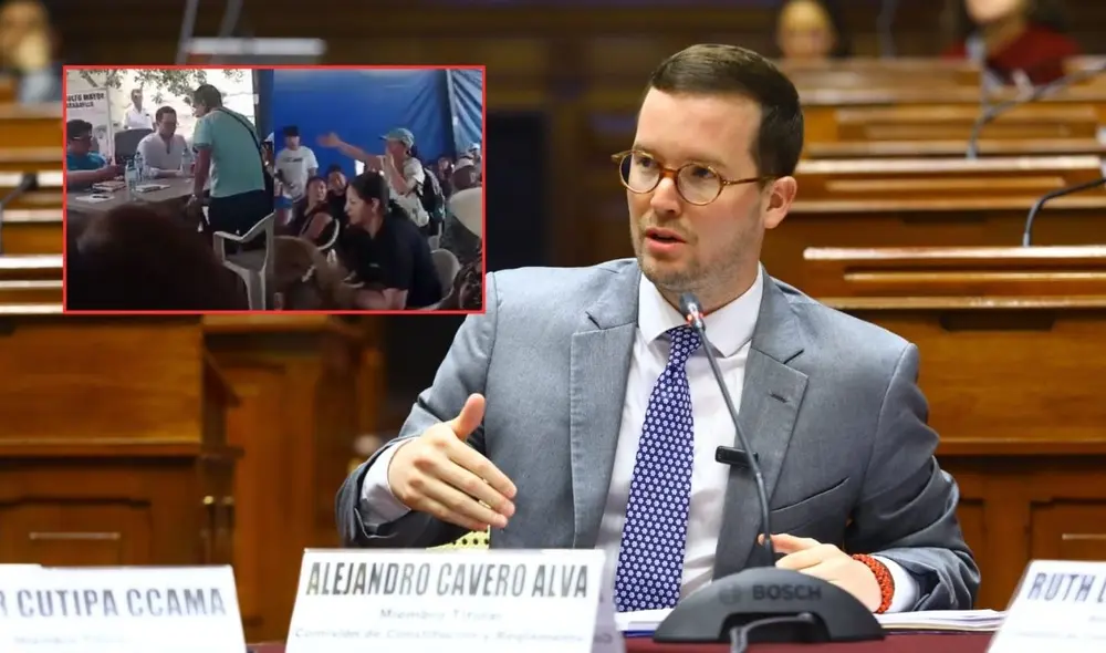 No es la primera vez que protestas contra el congresista Alejandro Cavero en la vía pública | Composición: LR. No es la primera vez que protestas contra el congresista Alejandro Cavero en la vía pública | Composición: LR.
