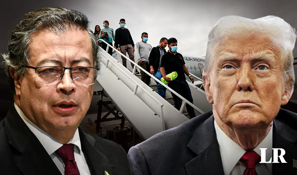 La tensión entre Colombia y Estados Unidos inició tras la negativa de Gustavo Petro de deportar a inmigrantes compatriotas en aviones militares. Foto: composición de Jazmin Ceras/LR/AFP La tensión entre Colombia y Estados Unidos inició tras la negativa de Gustavo Petro de deportar a inmigrantes compatriotas en aviones militares. Foto: composición de Jazmin Ceras/LR/AFP