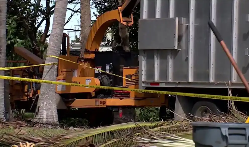 Las circunstancias que rodearon el trágico accidente están bajo investigación, con un enfoque en el cumplimiento de las normativas de seguridad en el sector de la arboricultura. Foto: Telemundo Las circunstancias que rodearon el trágico accidente están bajo investigación, con un enfoque en el cumplimiento de las normativas de seguridad en el sector de la arboricultura. Foto: Telemundo
