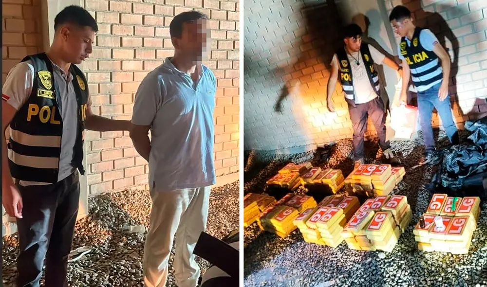 Técnico de la Marina de Guerra del Perú es detenido con 251 kilos de cocaína. Foto: composición LR