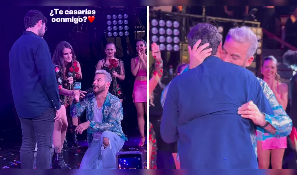 Adolfo Aguilar protagonizó un emotivo momento al pedirle matrimonio a su pareja, José Ortiz. Foto: Composición LR/Instagram