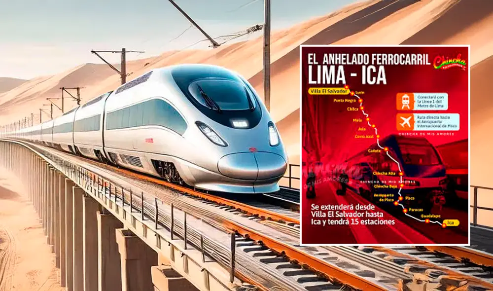Tren de cercanías Lima-Ica se conectará con la Línea 1 del Metro de Lima. Foto: composición de Gerson Cardoso/La República/IA/MTC