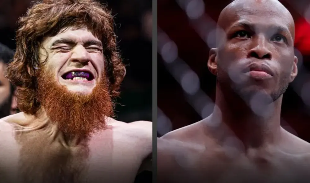 Los dos aspirantes al título mundial se enfrentan en el octágono de la UFC. Composición: Lr/UFC Los dos aspirantes al título mundial se enfrentan en el octágono de la UFC. Composición: Lr/UFC