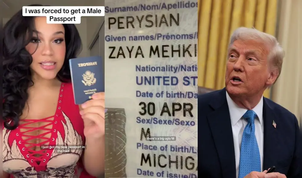 Las nuevas políticas de Trump en Estados Unidos obligan a que los pasaportes solo mencionen el género masculino y femenino. Foto: Composición LR/@zayaperysian/AFP