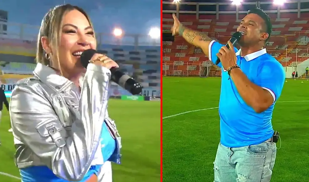 Pamela López anima 'Noche del garcilaso' junto a Domínguez, pero no logra llenar estadio. Foto: Facebook