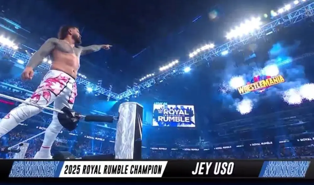 Jey Uso participó en el Royal Rumble 2025 como el número 20 y luchó por más de 37 minutos. Foto: captura Jey Uso participó en el Royal Rumble 2025 como el número 20 y luchó por más de 37 minutos. Foto: captura