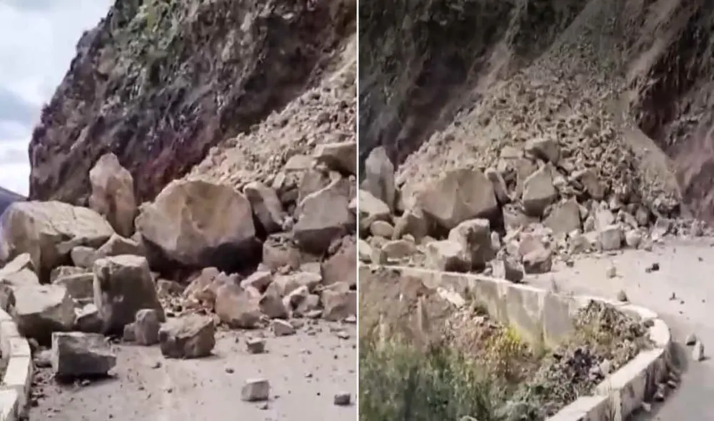 El bloqueo ocurrió a 69 kilómetros de Huancavelica. Foto: composición LR/Canal N