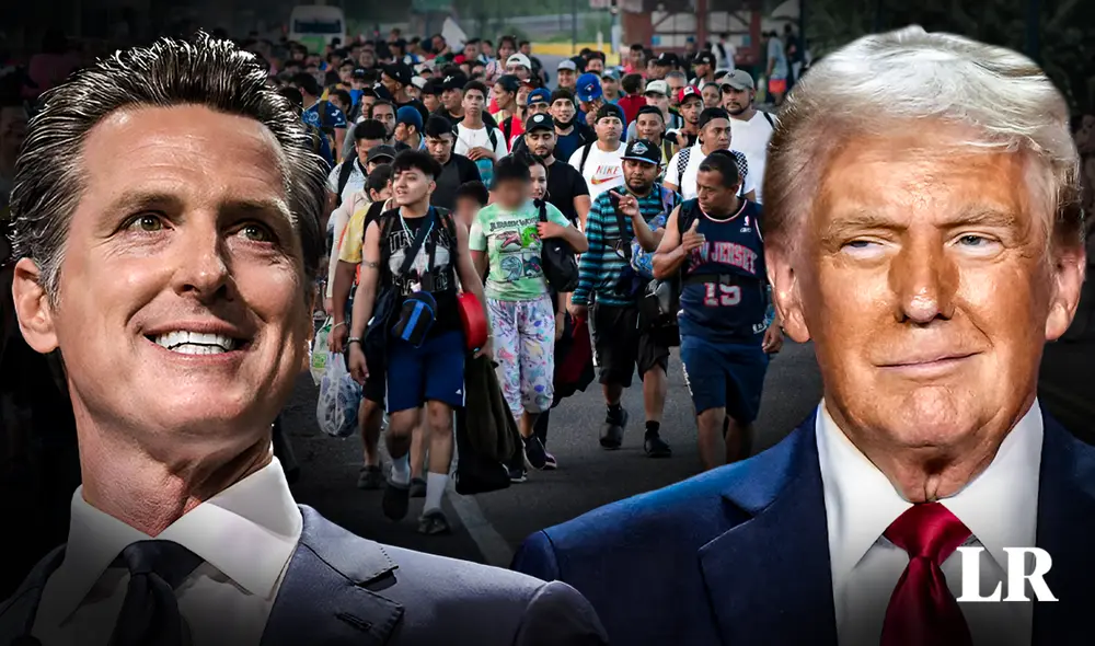 Gavin Newsom implementará un plan para evitar las deportaciones de Donald Trump. Foto: composición LR/El País