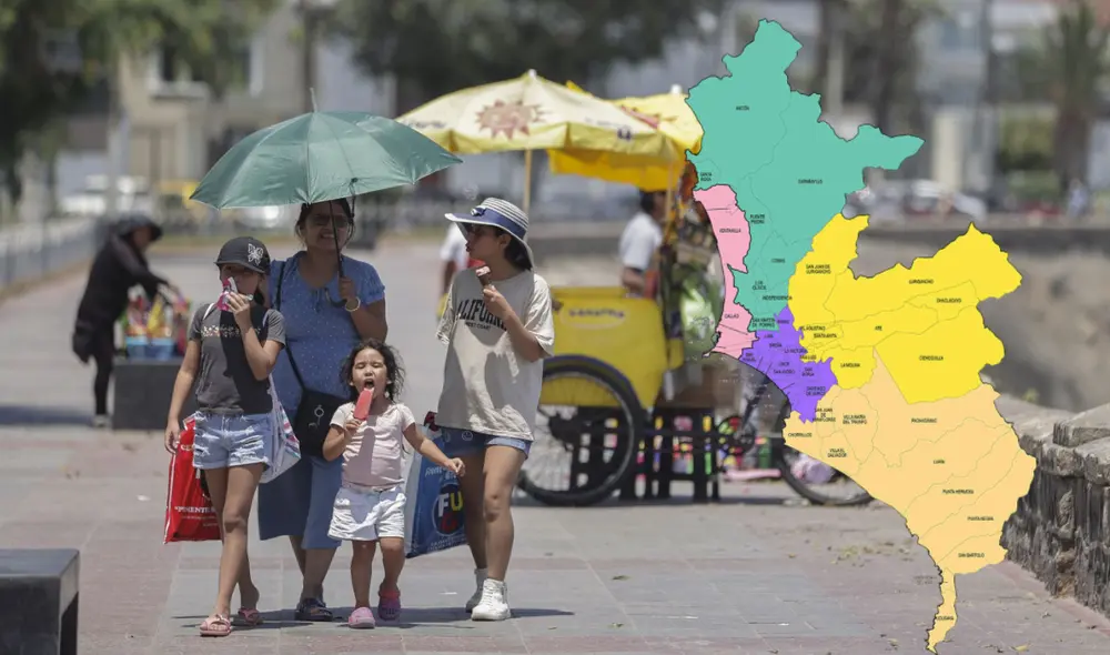 Según el Senamhi, se prevé que durante el verano de 2025, distritos de Lima ubicados en el norte y este de la ciudad, registren temperaturas extremadamente altas. Foto: composición LR/Andina