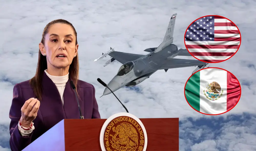 La presidenta de México, Claudia Sheinbaum, se manifestó sobre el sobrevuelo de un avión militar estadounidense ocurrido en la costa de Sinaloa. Foto: composición LR / Agencia EFE / Freepik