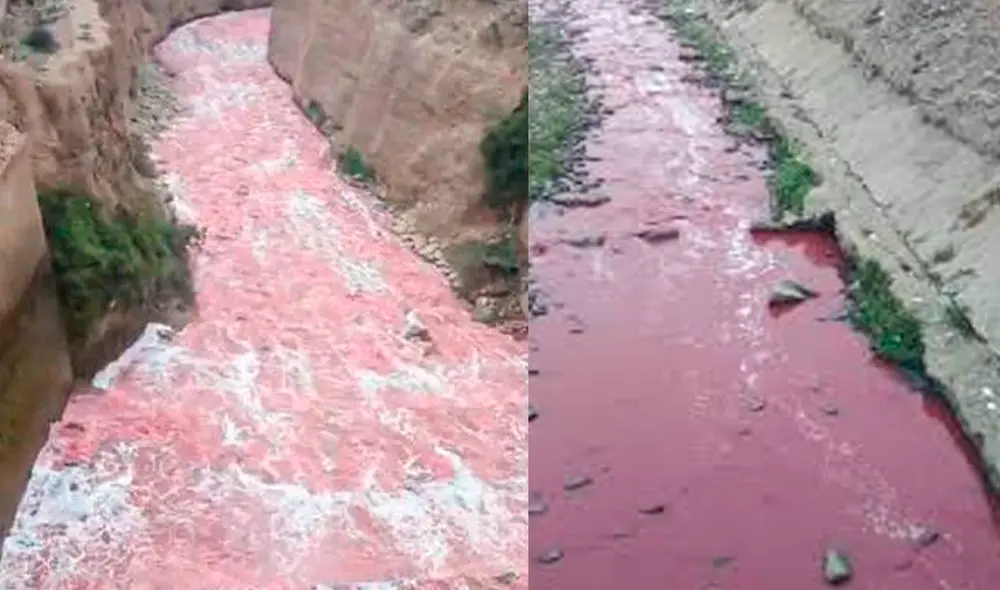 Ciudadanos preocupados por el cambio de color del agua del río Rímac. Foto: difusión