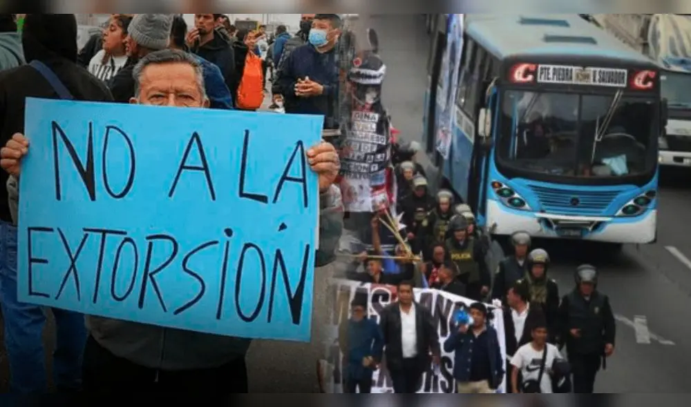 Dirigente Martín Valeriano señala que el paro es acatado por el 50% de transportistas. Fotocomposición