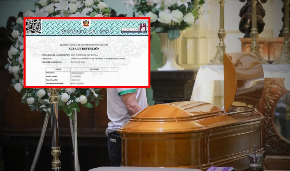 El acta de defunción debe emitirse inmediatamente al fallecer una persona. Foto: composición LR/Andina