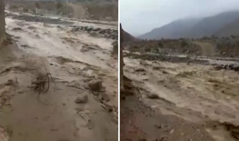 Deslizamiento de huaico en Pisco. Foto: captura/canal N