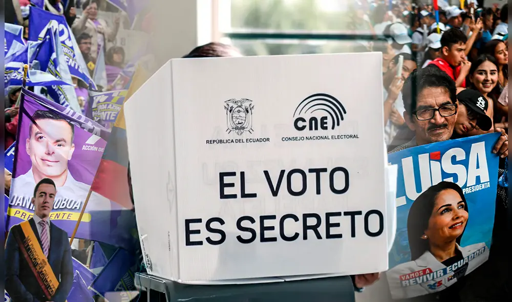Los ciudadanos votarán por elegir al presidente y vicepresidente del período 2025-2029. Foto: Composición LR/AFP/El Universo.