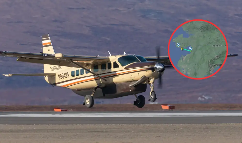 Un avión Cessna Caravan, operado por Bering Air, desaparece en Alaska con 10 pasajeros a bordo. Foto: Composición LR.