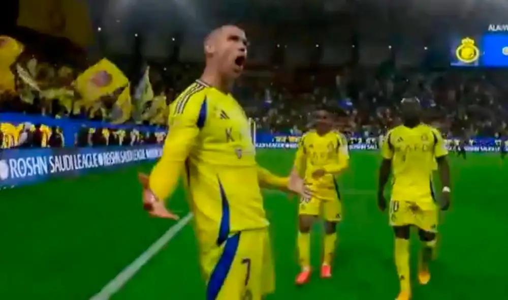 Cristiano Ronaldo se lució en la goleada del Al Nassr ante Al Feiha. Foto: captura/SSC 1