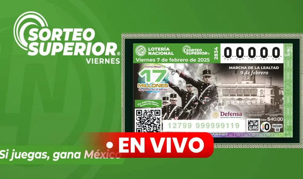 El Sorteo Superior de la Lotería Nacional de México se juega todos los viernes por la noche. Foto: composición LR/Lotería Nacional de México El Sorteo Superior de la Lotería Nacional de México se juega todos los viernes por la noche. Foto: composición LR/Lotería Nacional de México
