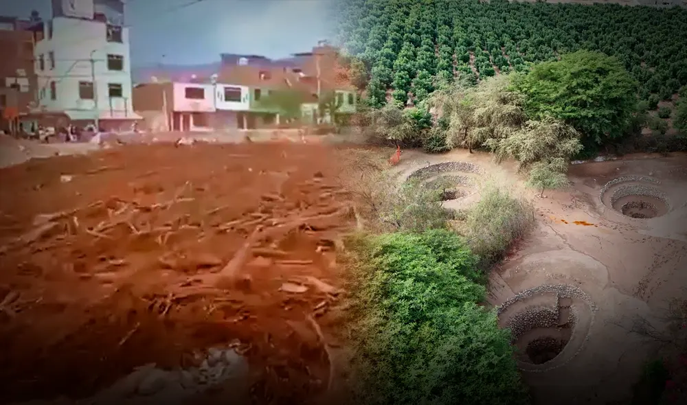 Imágenes dejaron ver que huaico llegó con fuerza a la zona de Ica. Foto: Difusión/Andina