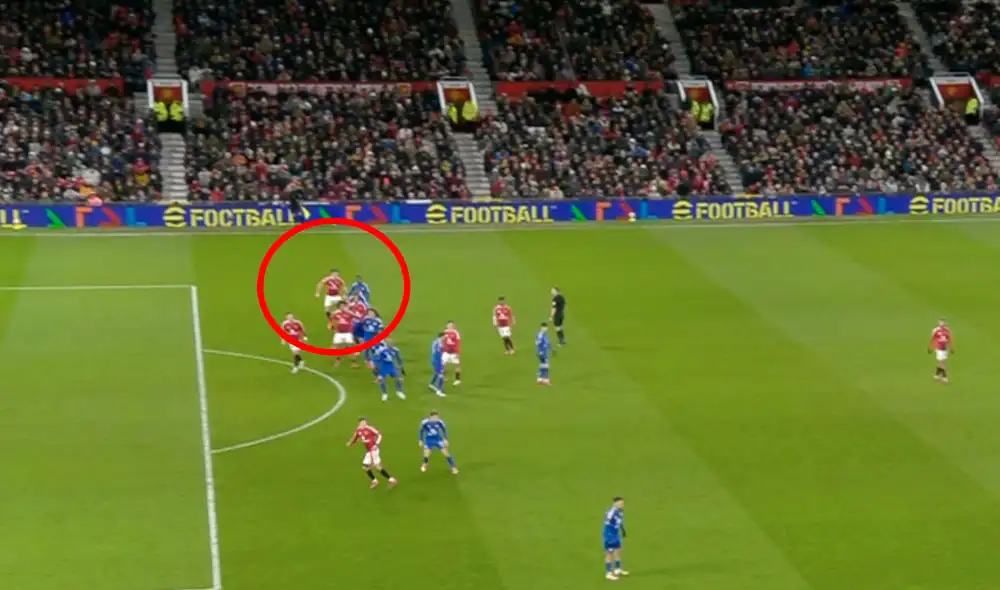 Harry Maguire le dio la victoria agónica al Manchester United ante Leicester City por la cuarta ronda de la FA Cup. Foto: captura/ESPN