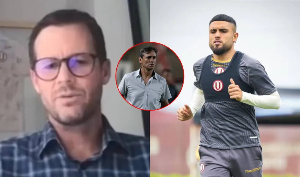 Manuel Barreto es director deportivo de Universitario desde junio del 2022. Foto: composición LR/captura de  ‘Trinchera Crema Podcast’/La República