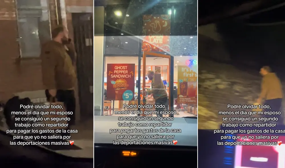 Un hombre comenzó a trabajar de repartidor para que no deporten a su esposa a Panamá. Foto: composición LR/captura de pantalla de TikTok Un hombre comenzó a trabajar de repartidor para que no deporten a su esposa a Panamá. Foto: composición LR/captura de pantalla de TikTok