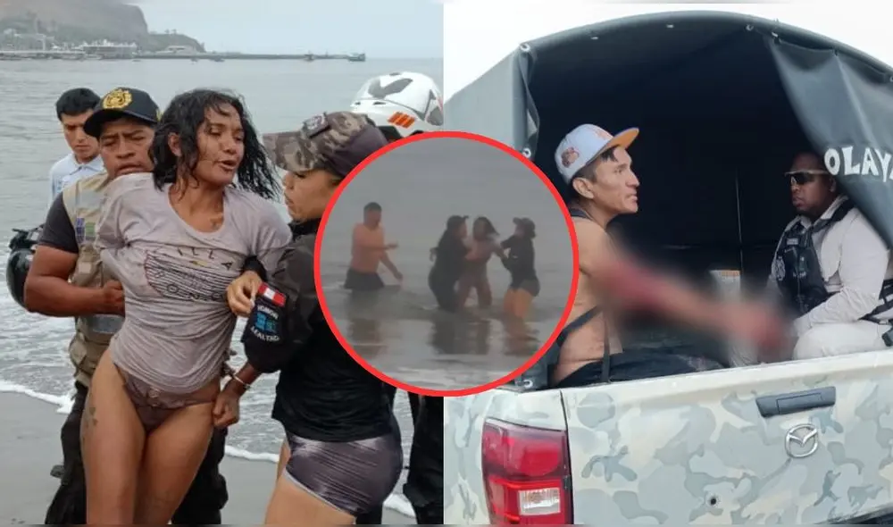 Mujer intentó resistirse a la captura de la policía. Foto: Municipalidad de Chorrillos Mujer intentó resistirse a la captura de la policía. Foto: Municipalidad de Chorrillos