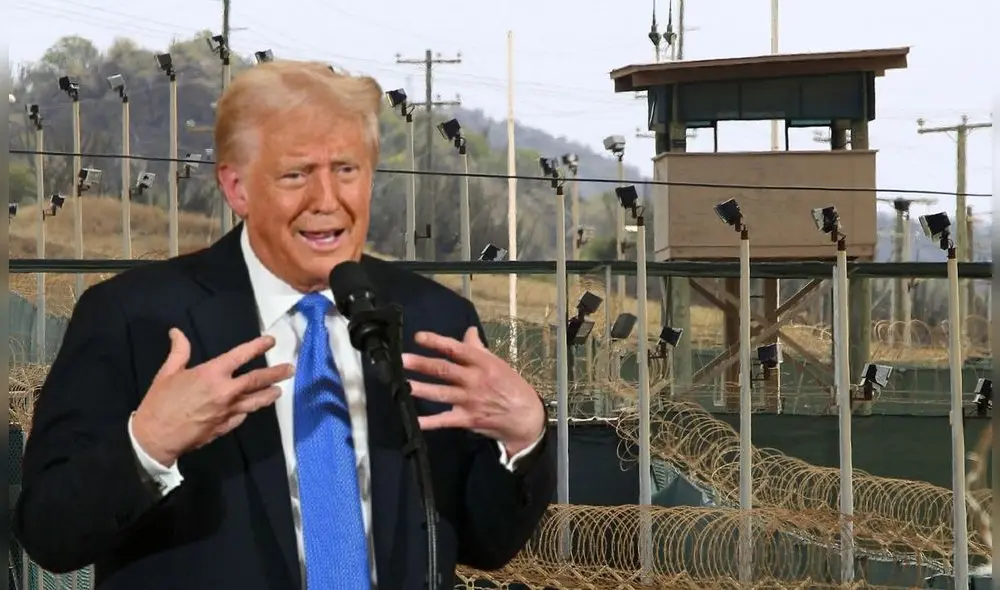 Donald Trump ordenó que se hagan más instalaciones en Guantánamo Bay para recibir inmigrantes de EE. UU. Foto: composición LR/BBC/AFP Donald Trump ordenó que se hagan más instalaciones en Guantánamo Bay para recibir inmigrantes de EE. UU. Foto: composición LR/BBC/AFP