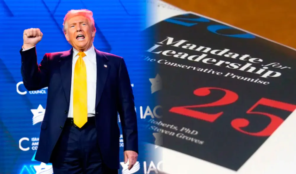 El Proyecto 2025 fue creado para asegurar que, si Trump regresa al poder, haya una agenda clara desde el primer día. Foto. composición LR/ Univisión