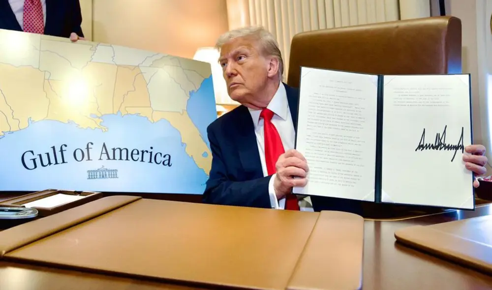 Donald Trump ratifica su intención de renombrar el Golfo de México al Golfo de América pese a la presión internacional. Foto: Casa Blanca Donald Trump ratifica su intención de renombrar el Golfo de México al Golfo de América pese a la presión internacional. Foto: Casa Blanca