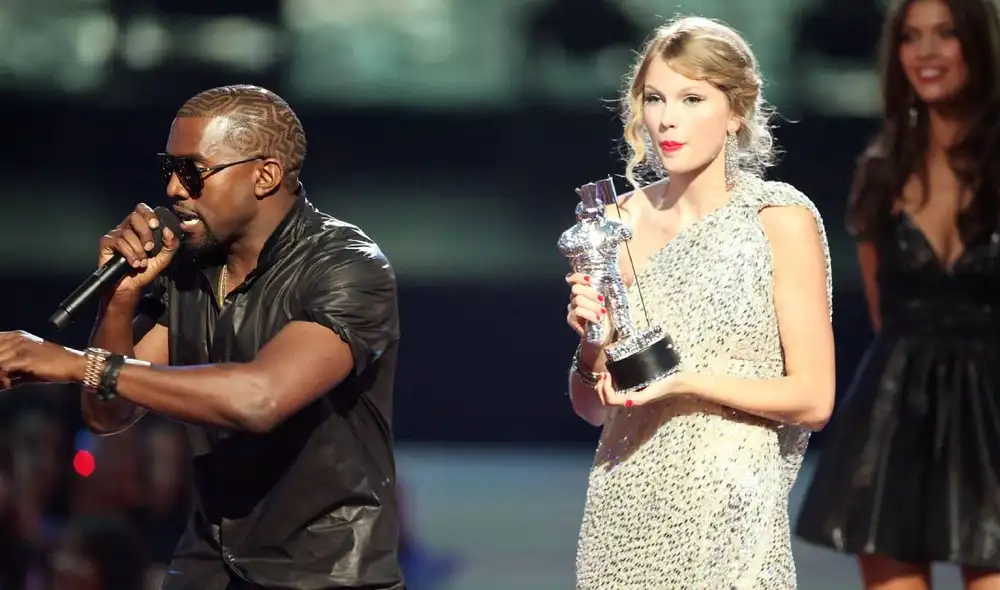 La vez que Kanye West criticó a Taylor Swift en pleno ceremonia de premiación en Estados Unidos. Foto: CNN