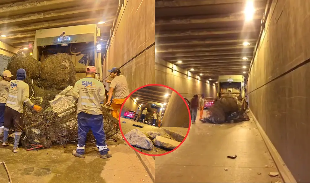 Colapsó parte del techo del bypass de San Juan de Miraflores. Foto: Composición LR - Grecia Infante/ URPI-LR