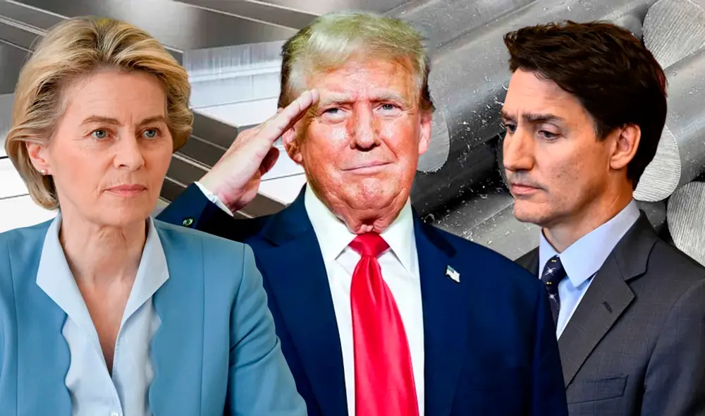 Los aranceles anunciados por Trump serán aplicados a nivel global, sin excepciones a ningún país en importaciones de aluminio y de acero. Foto: Composición LR.