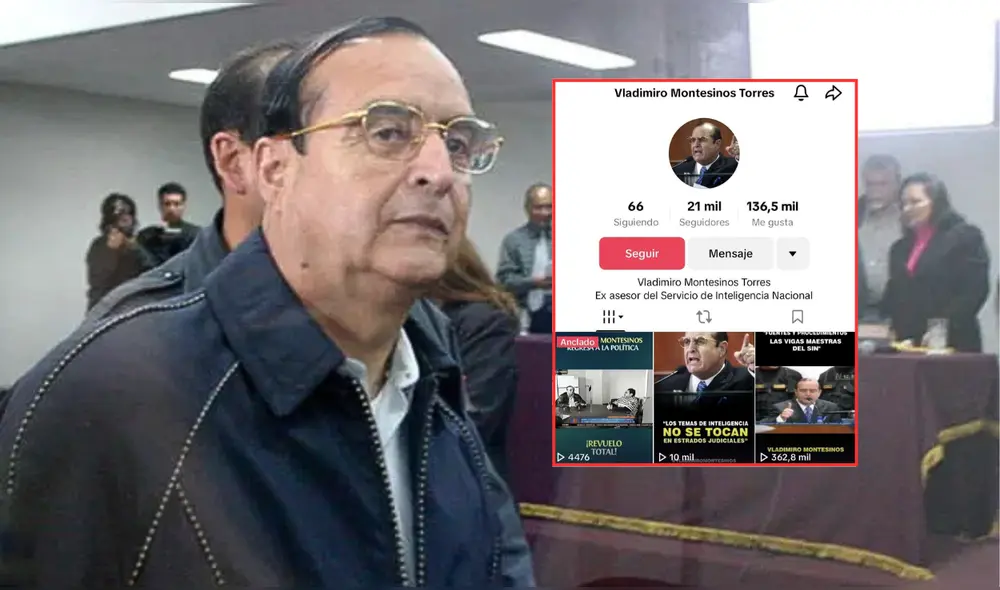 La cuenta de Tik Tok de Vladimiro Montesinos habría sido confirmada por su abogada, según Perú21. | Composición LR. La cuenta de Tik Tok de Vladimiro Montesinos habría sido confirmada por su abogada, según Perú21. | Composición LR.