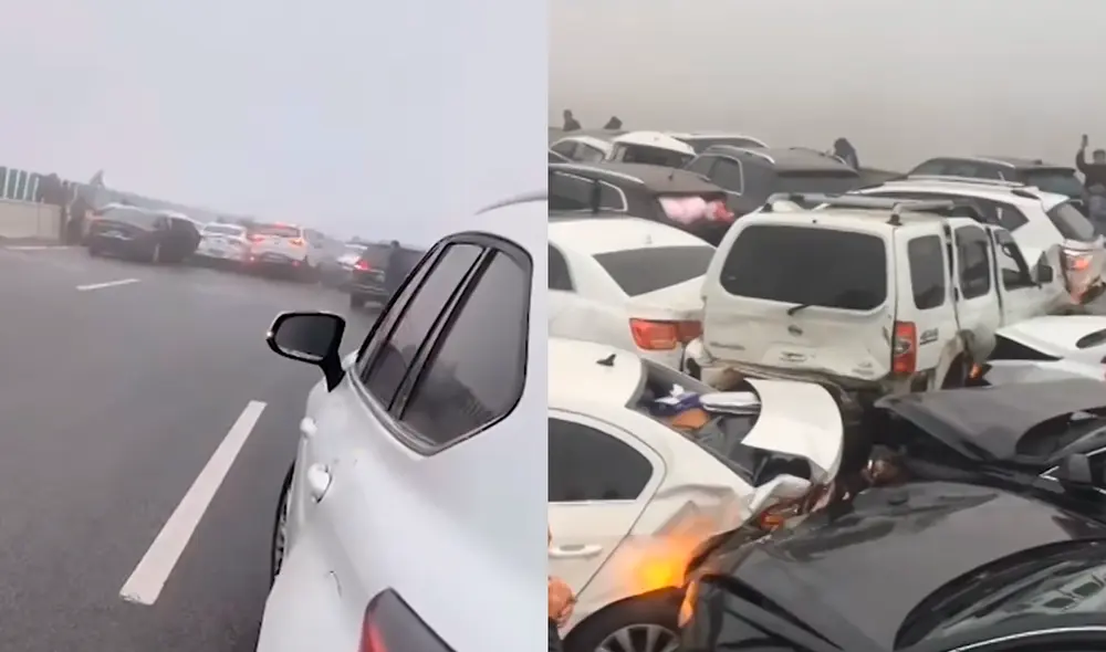 La Dirección General de Tráfico de China advierte sobre el peligro que representa la niebla al conducir y recomienda una serie de medidas para prevenir accidentes. Foto: composición LR/Instagram/@accuweather.