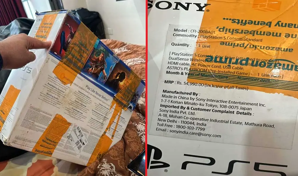 La caja de la PS5 estaba en mal estado, pero lo que había dentro era peor. Foto: Imcheeku/Reddit La caja de la PS5 estaba en mal estado, pero lo que había dentro era peor. Foto: Imcheeku/Reddit