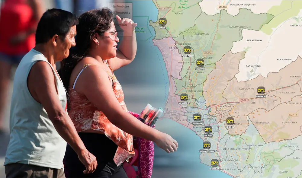 Senamhi advierte sobre ola de calor extremo en Lima, con temperaturas que superan los 30°C. Foto: composición LR/Senamhi