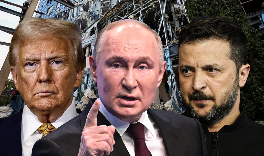 Los presidentes de Ucrania, Rusia y Estados Unidos han manifestado la intención de finalizar la guerra en Ucrania. Foto: composición LR