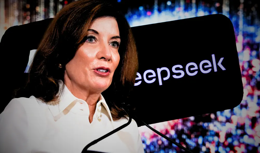 La decisión de Kathy Hochul de prohibir DeepSeek en redes gubernamentales responde a preocupaciones de seguridad nacional. Foto: composición LR/Hans Pennink/Bloomberg La decisión de Kathy Hochul de prohibir DeepSeek en redes gubernamentales responde a preocupaciones de seguridad nacional. Foto: composición LR/Hans Pennink/Bloomberg