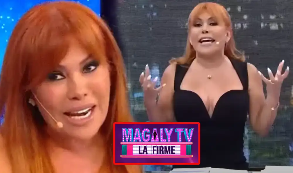 Magaly Medina mostró su incomodidad por falla técnica que retraso su programa. Foto: composición LR