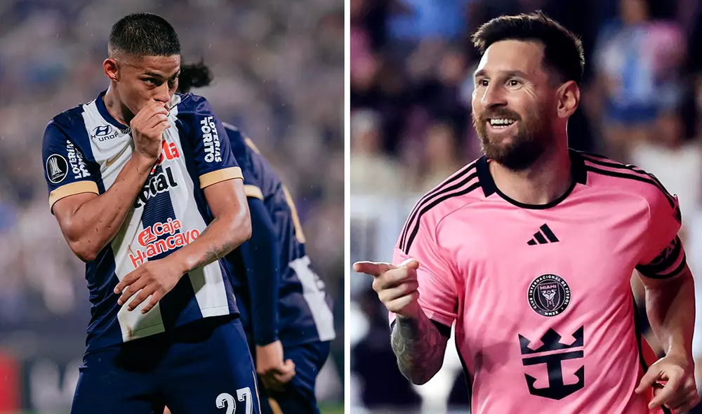 Según la cuenta de la Copa Libertadores, la definición de Kevin Quevedo fue la misma que la de Lionel Messi. Foto: composición de LR/Alianza Lima/Inter Miami