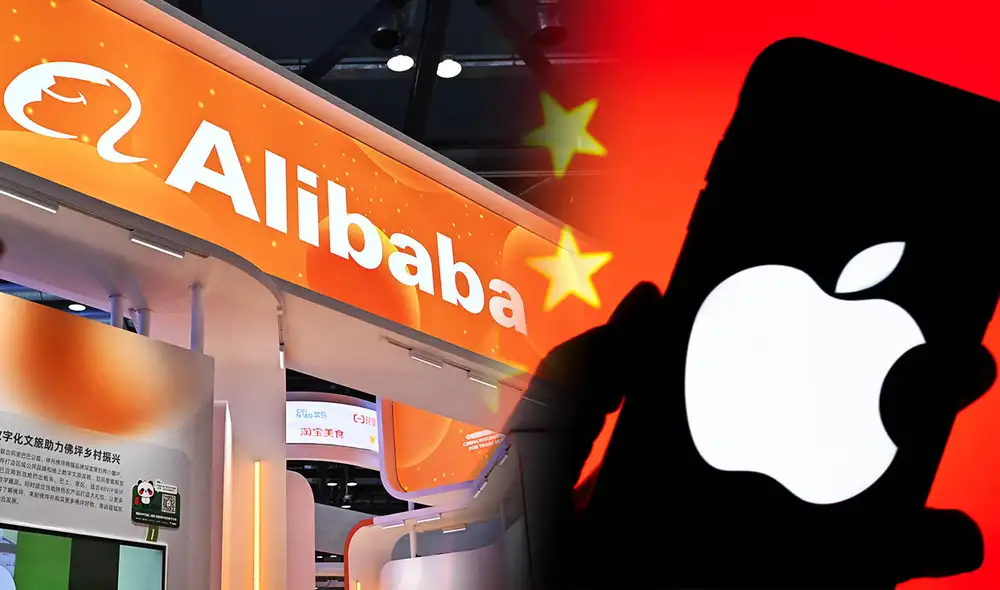 Apple se asocia con Alibaba para integrar inteligencia artificial en el iPhone en China, en respuesta a las estrictas regulaciones de IA del país. Esta alianza busca fortalecer su presencia en el mercado chino. Foto: composición LR/AFP/Shutterstock
