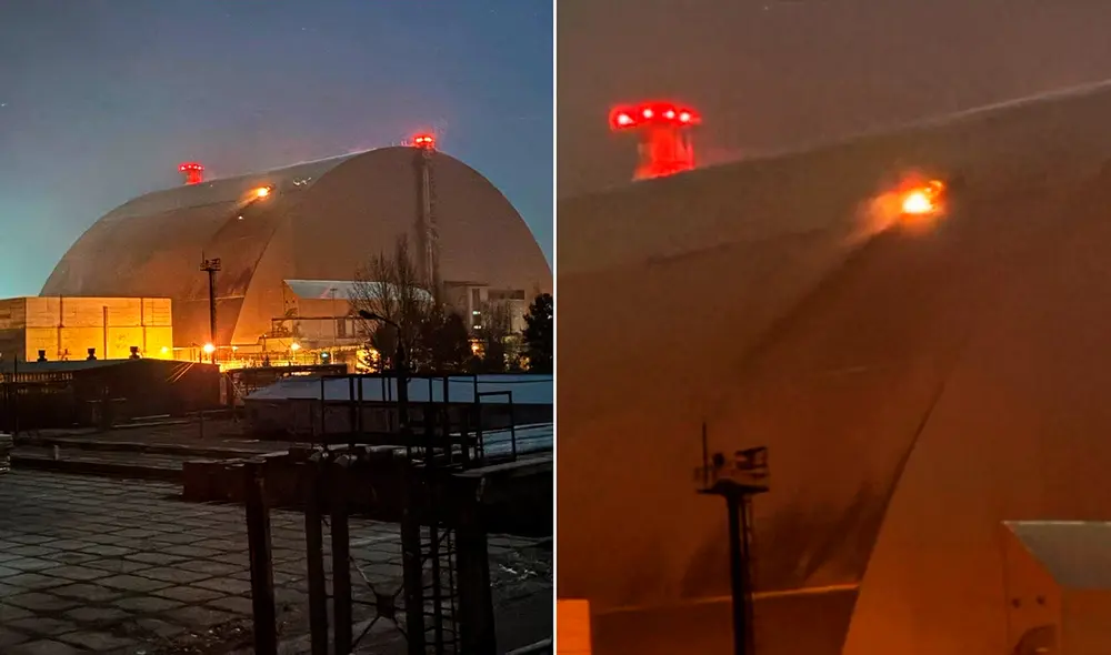 El presidente ucraniano, Volodimir Zelenski, afirmó el viernes que un dron ruso había impactado en Chernóbil, pero que los niveles de radiación no habían aumentado. Foto: AFP