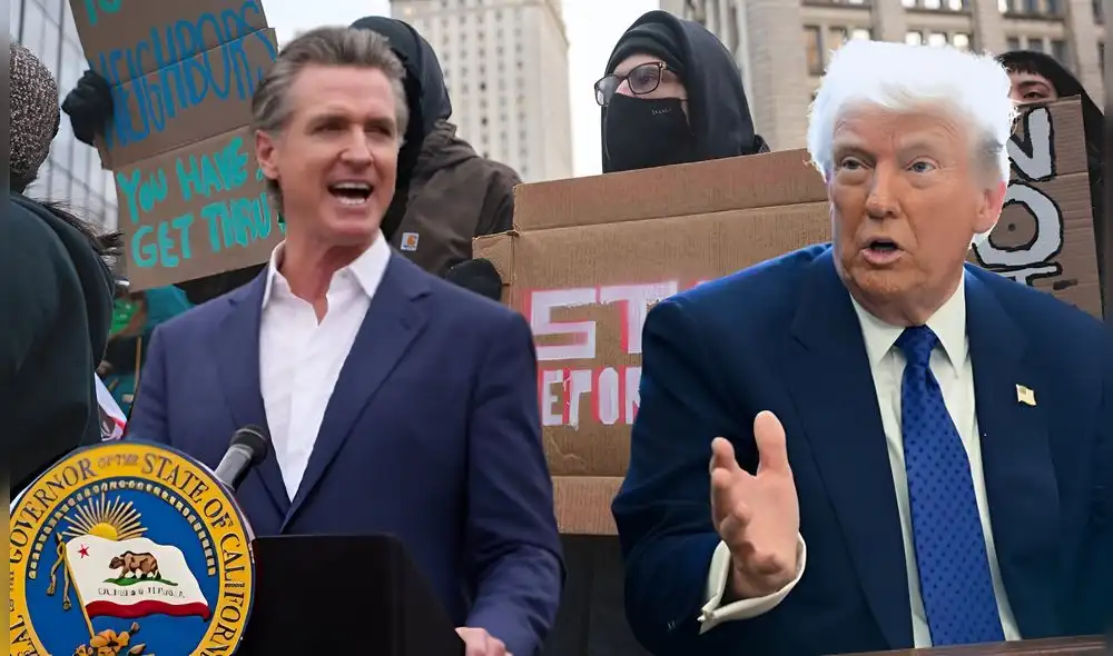Bajo la administración de Gavin Newsom, California limitaría las medidas políticas de Donald Trump contra los inmigrantes. Foto: composición LR/AFP/EPA Photo