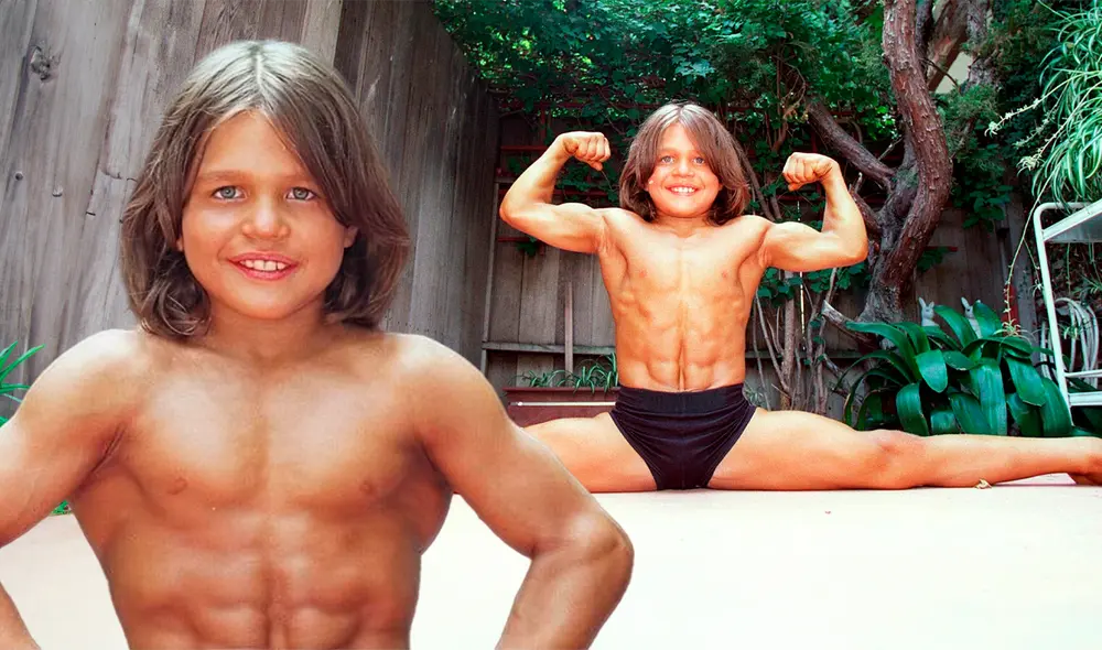 Richard Sandrak, conocido como el “Pequeño Hércules”, se convirtió en un ícono del fisicoculturismo a los 11 años. Foto: composición LR/Meganoticias