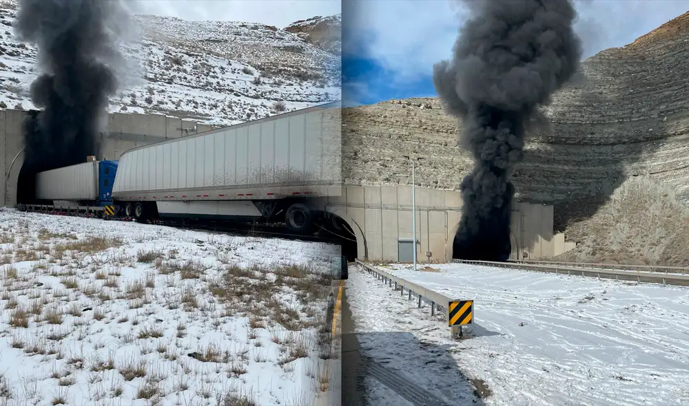 Un accidente de tránsito en Wyoming, en un túnel, provocó la muerte de 2 personas. Foto: Wyoming Highway Patrol