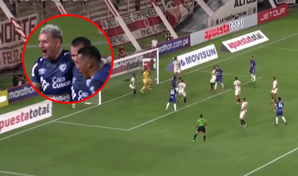 Universitario protestó una supuesta falta de Carlos Garcés, el cual se revisó, pero que finalmente se desestimó. Foto: composición LR/captura