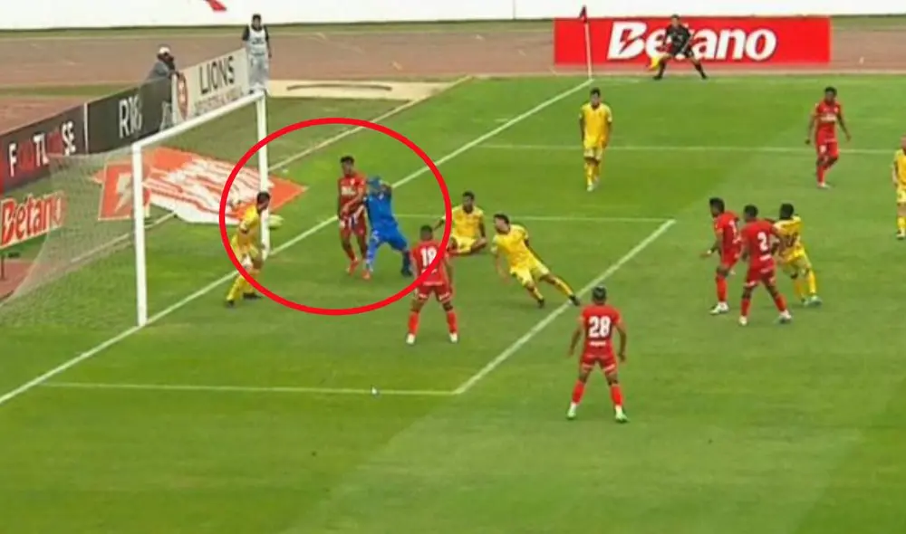 Así fue el segundo gol anulado a Sport Huancayo ante Juan Pablo II. Foto: L1 MAX