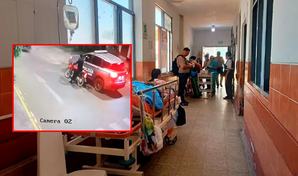 Policías fueron llevados al hospital La Caleta de Chimbote. Ambos están graves. Fotocomposión Policías fueron llevados al hospital La Caleta de Chimbote. Ambos están graves. Fotocomposión